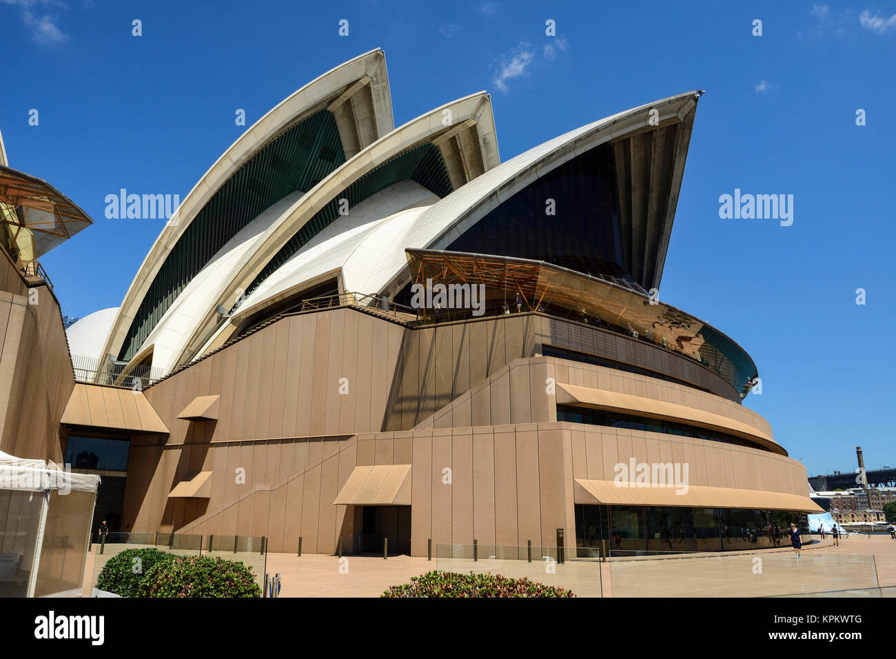 Close up della Sydney Opera House su Bennelong Point, Sydney, Nuovo Galles del Sud, Australia Foto Stock