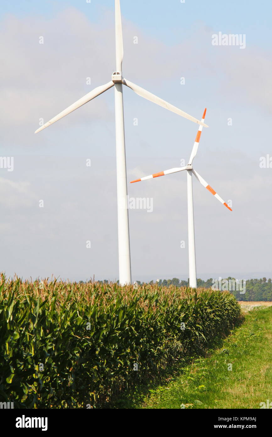 energia di vento, mulini Foto Stock