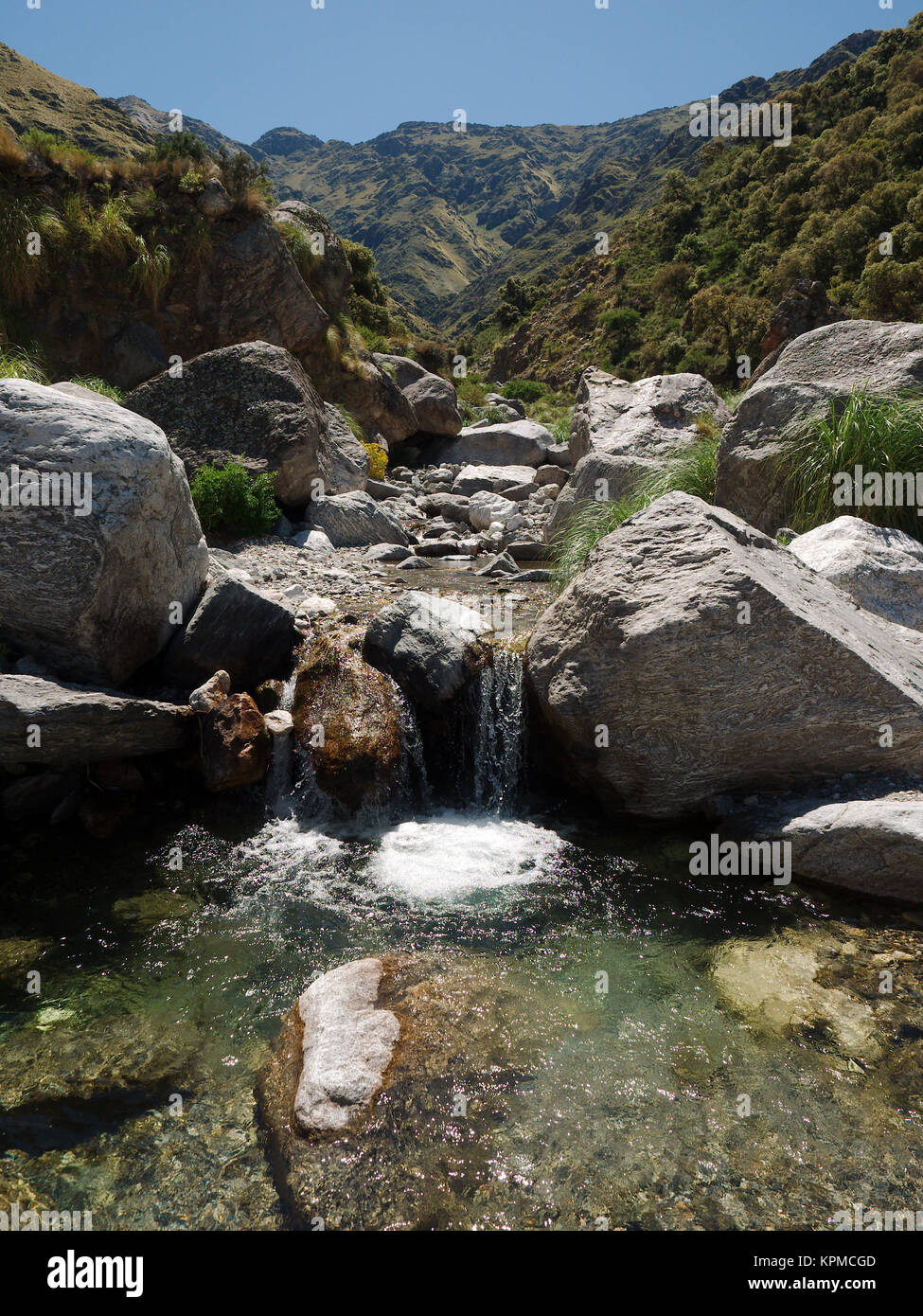 La vista al Pasos Malos fiume. Merlo, San Luis, Argentina Foto Stock