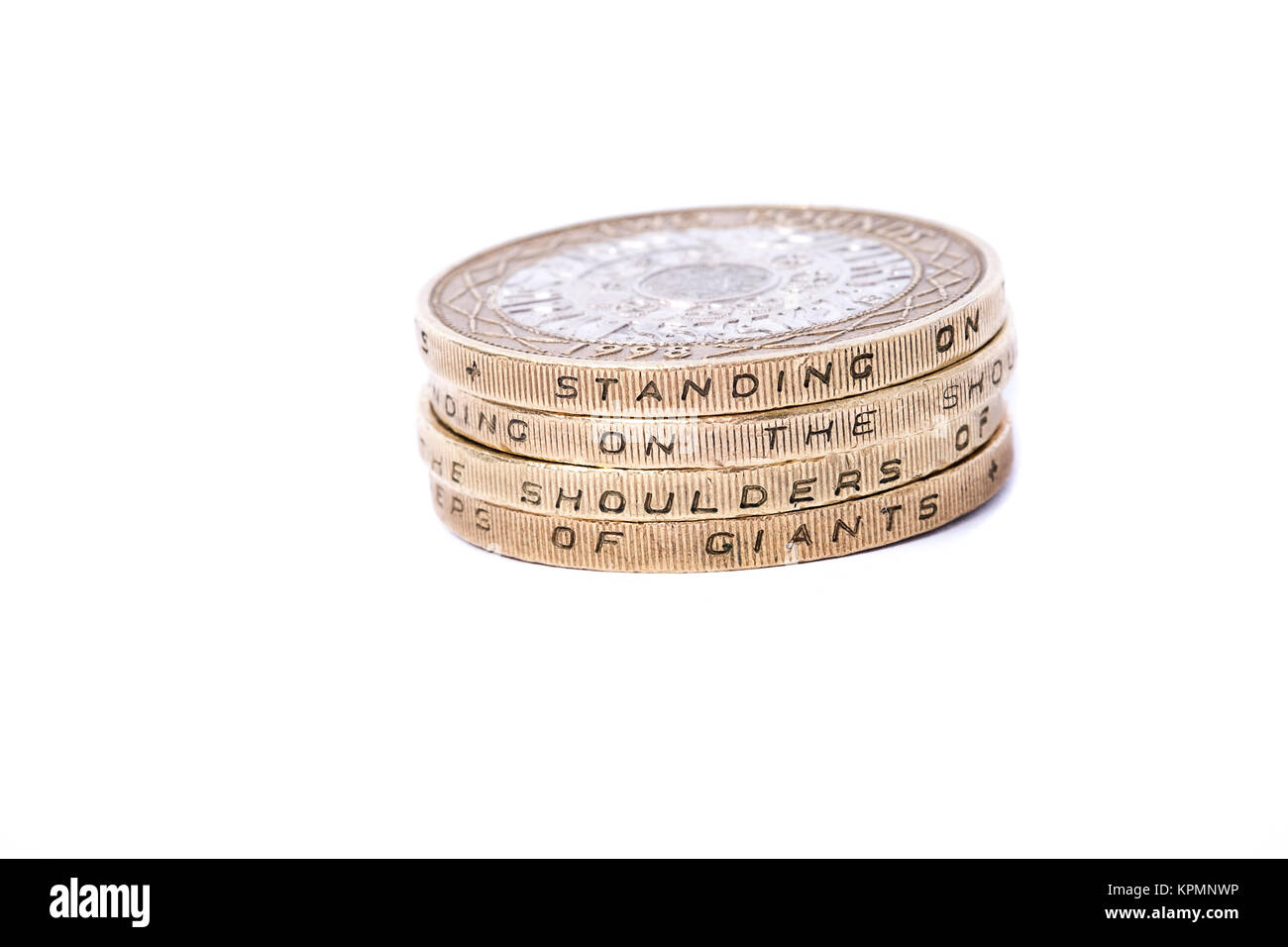 Pila di monete Britanniche Foto Stock