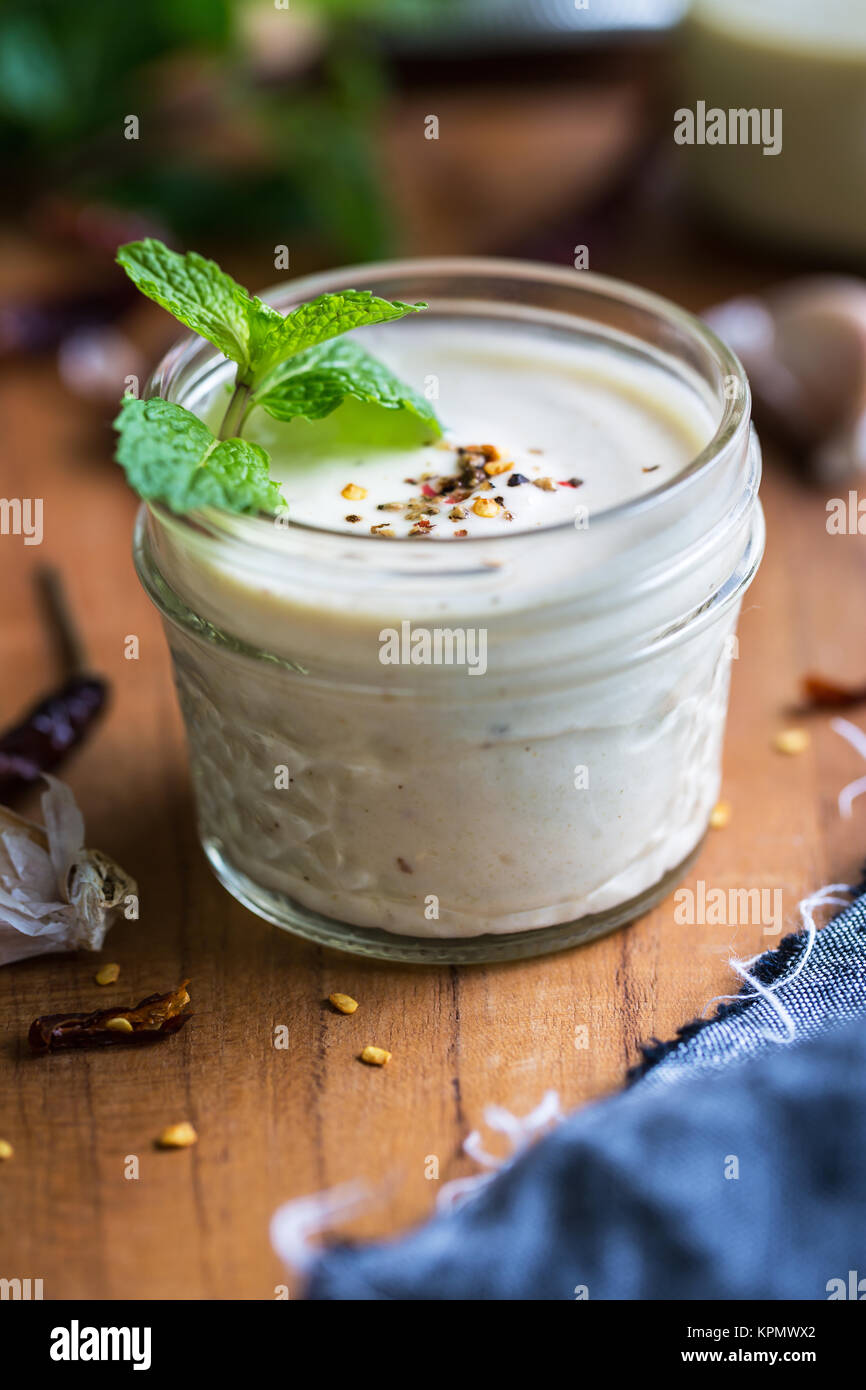 Tahini medicazione Foto Stock