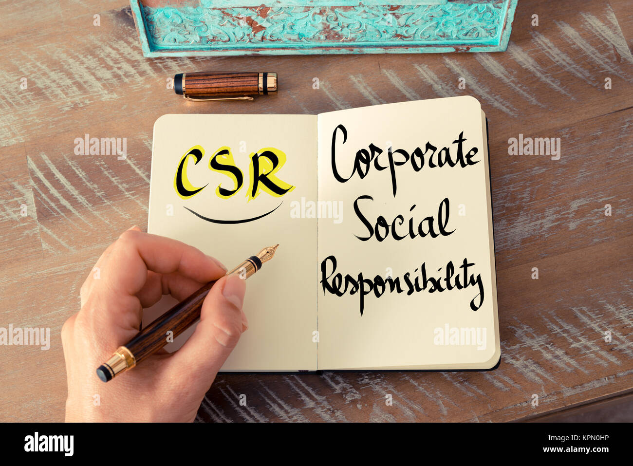 Acronimo CSR come la responsabilità sociale delle imprese Foto Stock