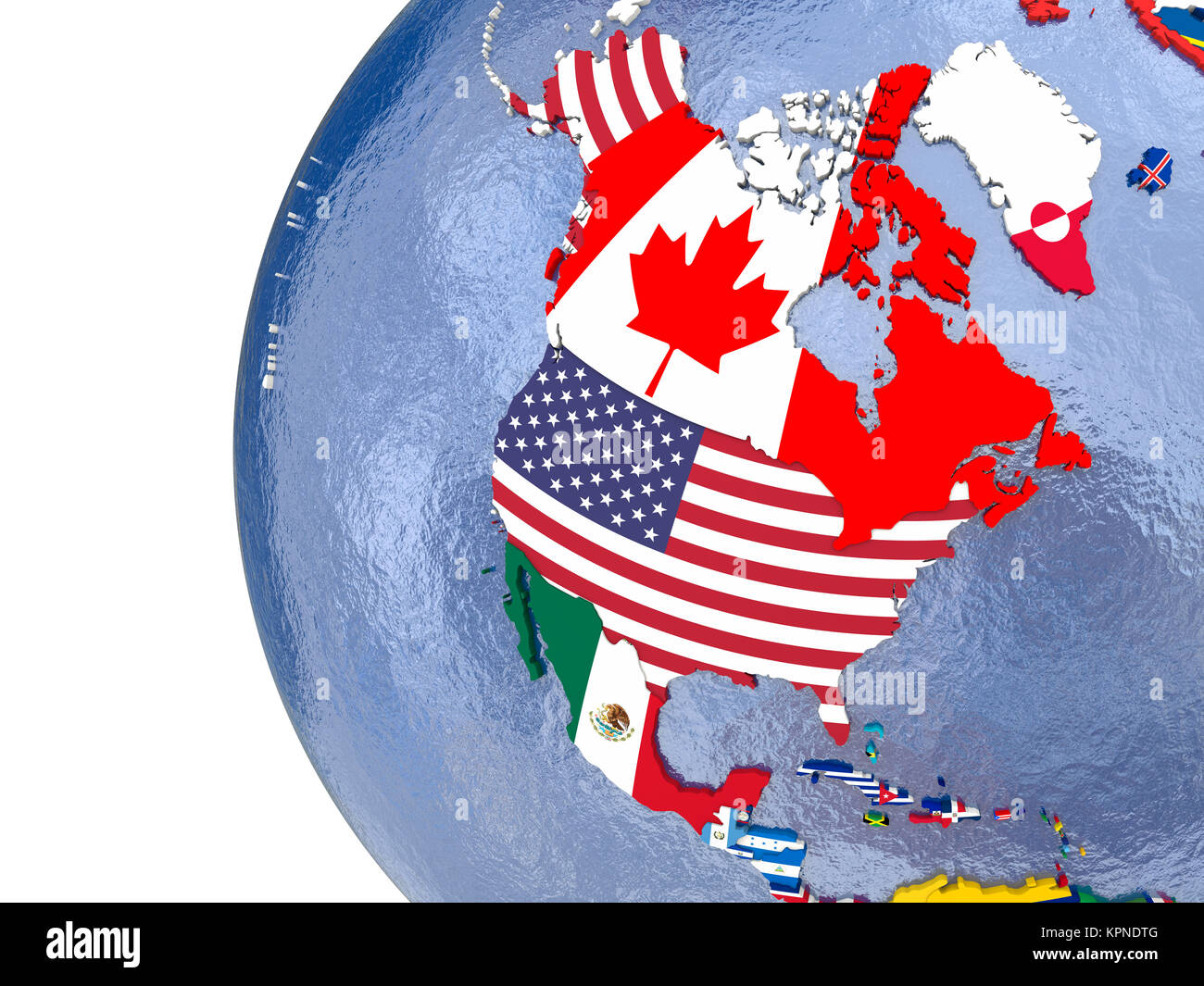 Politica mappa del Nord America Foto Stock