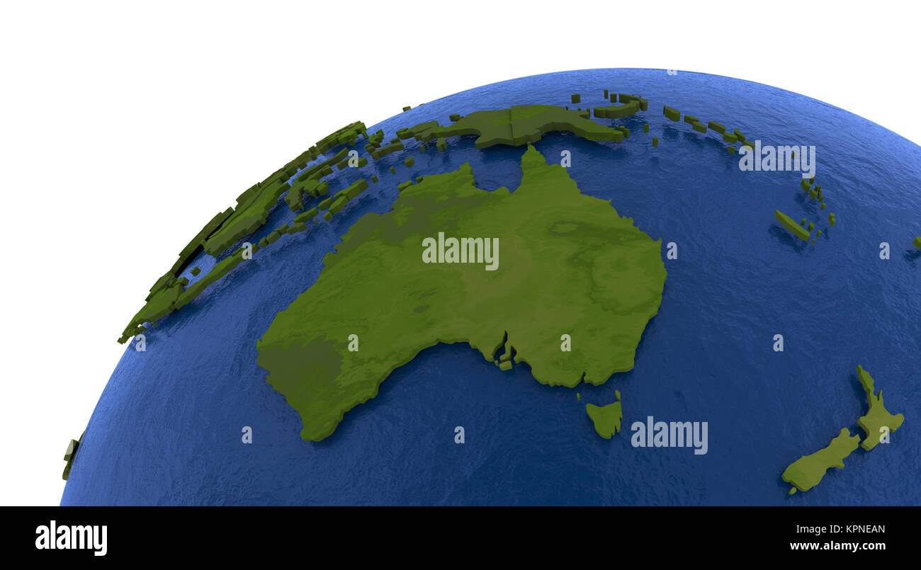 Continente australiano sulla terra Foto Stock