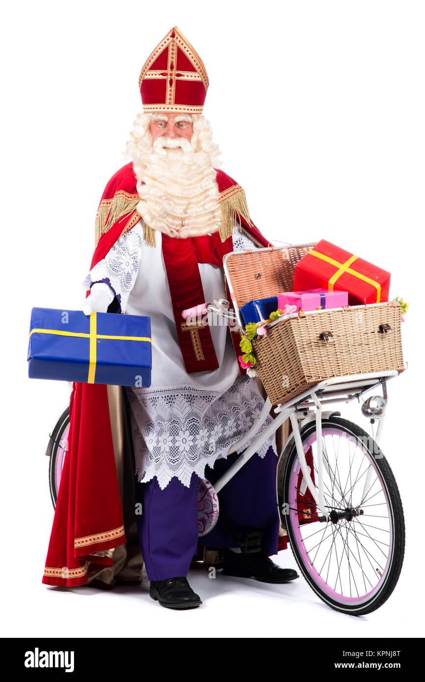 Sinterklaas su una bici Foto Stock