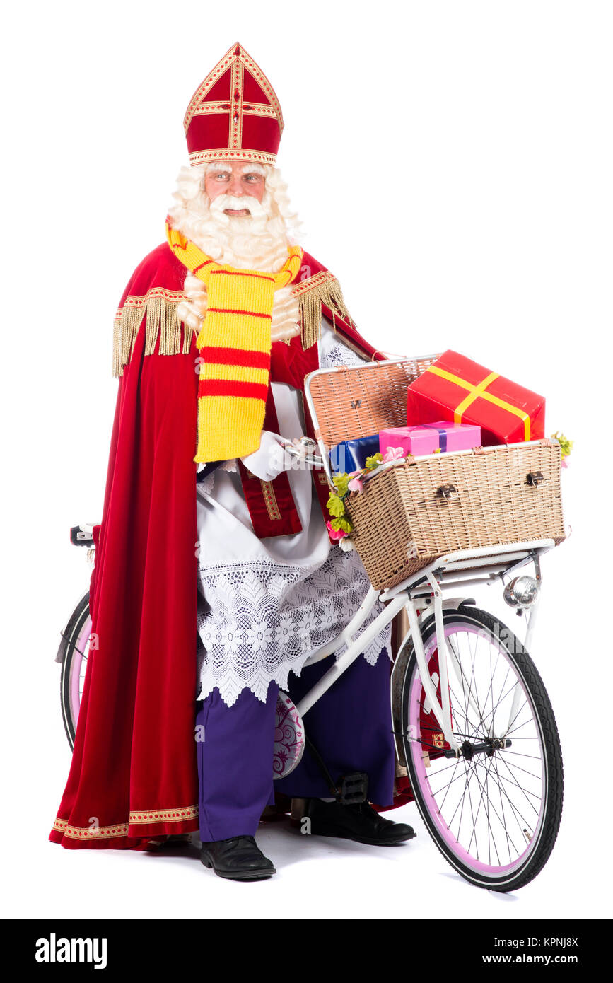 Sinterklaas su una bici Foto Stock