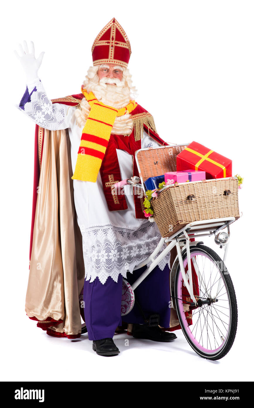 Sinterklaas su una bici Foto Stock