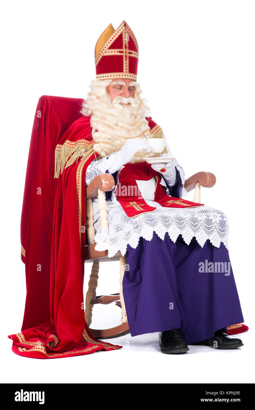 Sinterklaas sulla sua sedia Foto Stock