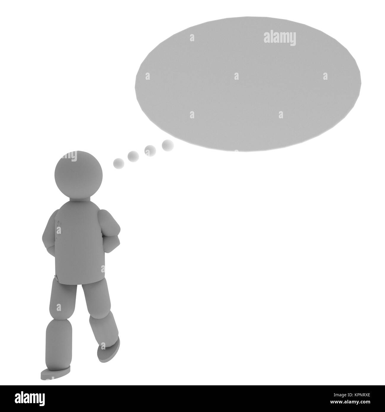 Fantoccio con mongolfiere per pensare Foto Stock