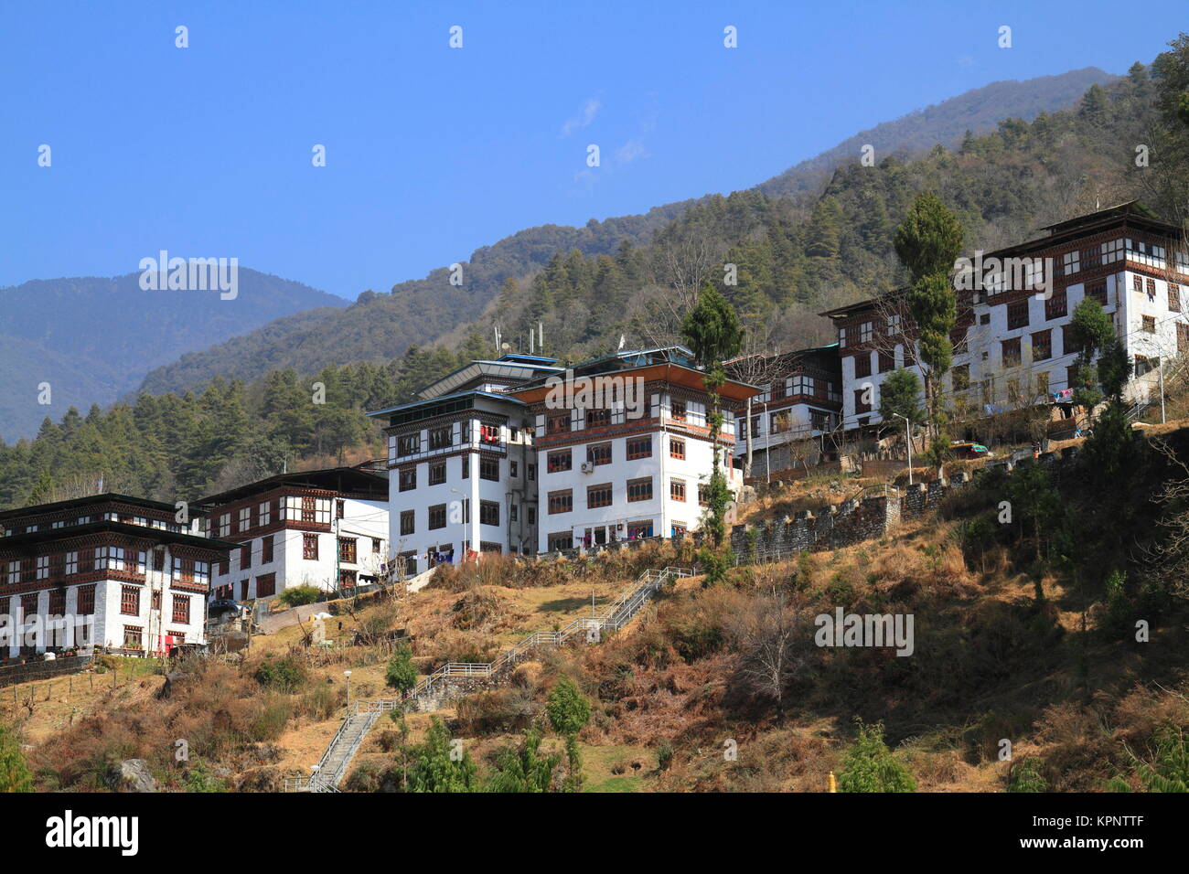 Il Trongsa Dzong è la più grande fortezza Dzong in Bhutan, situato in Trongsa in Bhutan Foto Stock