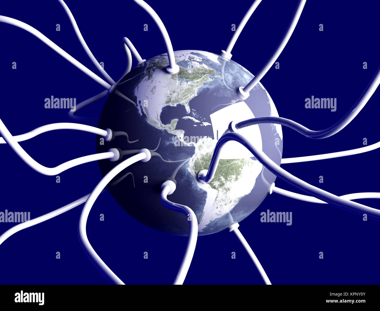 3D reso illustrazione. Texture dalla NASA di dominio pubblico immagini / Visibleearth. Foto Stock