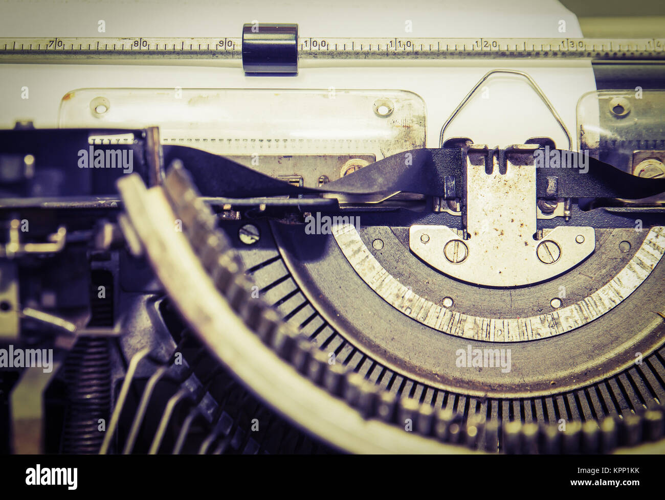 Close up vintage macchina da scrivere portatile Foto Stock