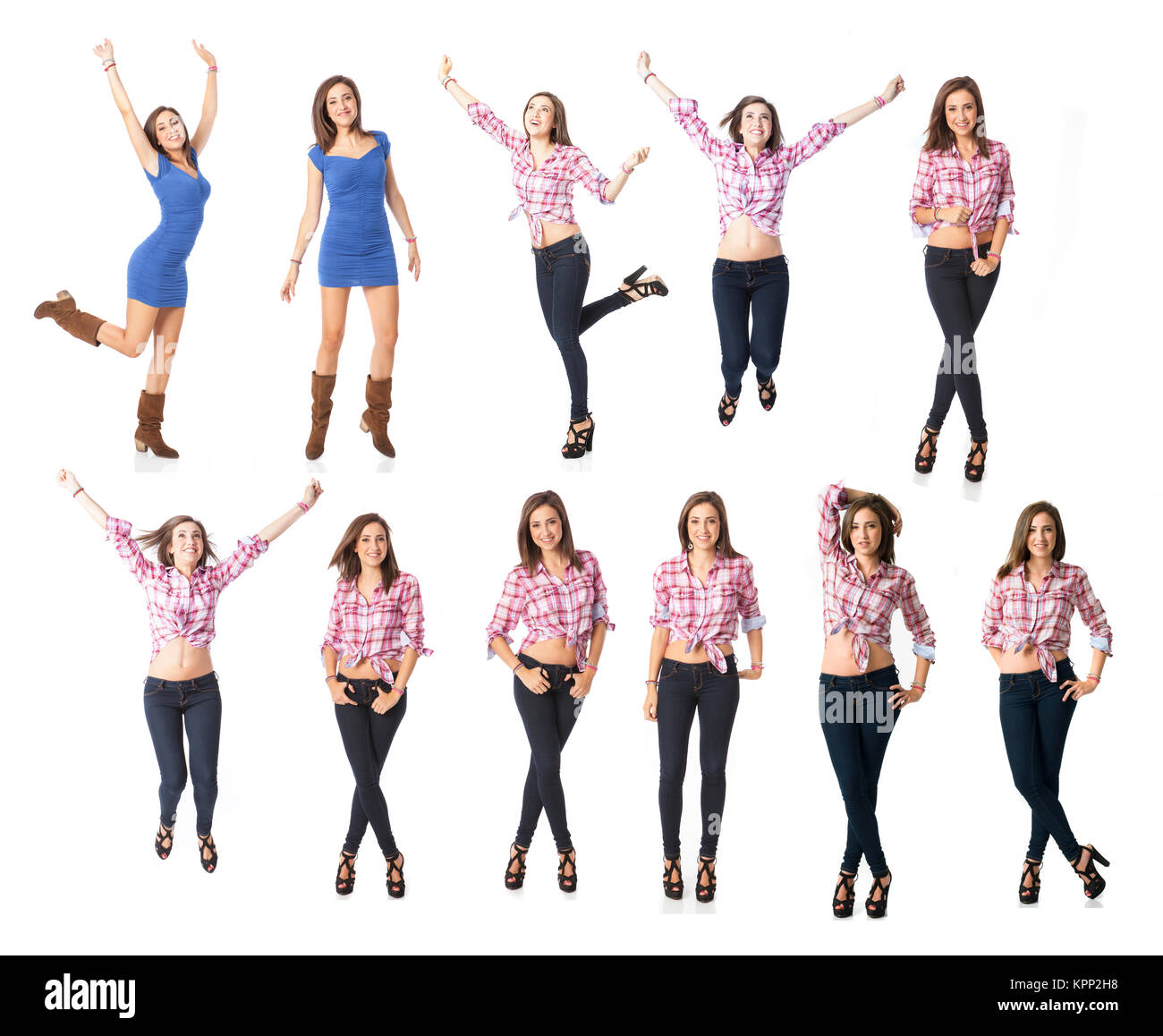 Diverse pose di una giovane donna graziosa per i progettisti Foto stock -  Alamy