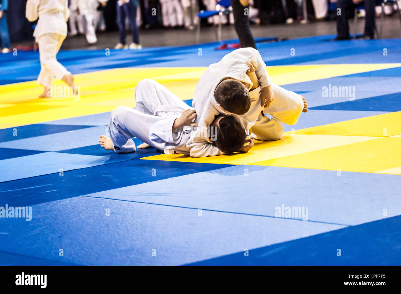 Due judoka sul tatami. Foto Stock