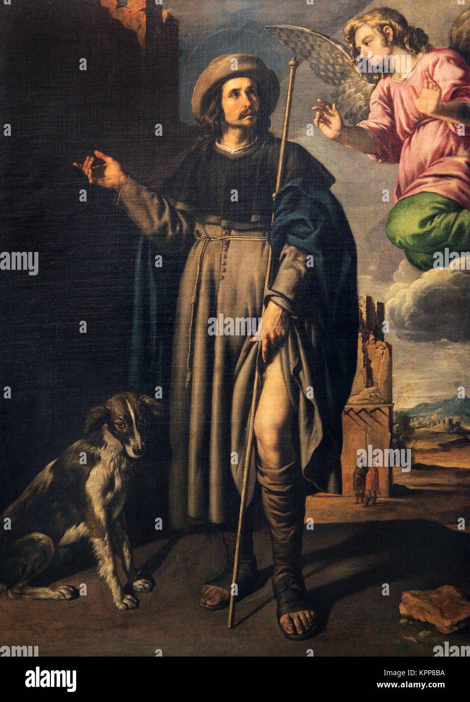 San Rocco.San Roque da Urbano Fos (1615-1658) pintor español.pittore spagnolo Foto Stock