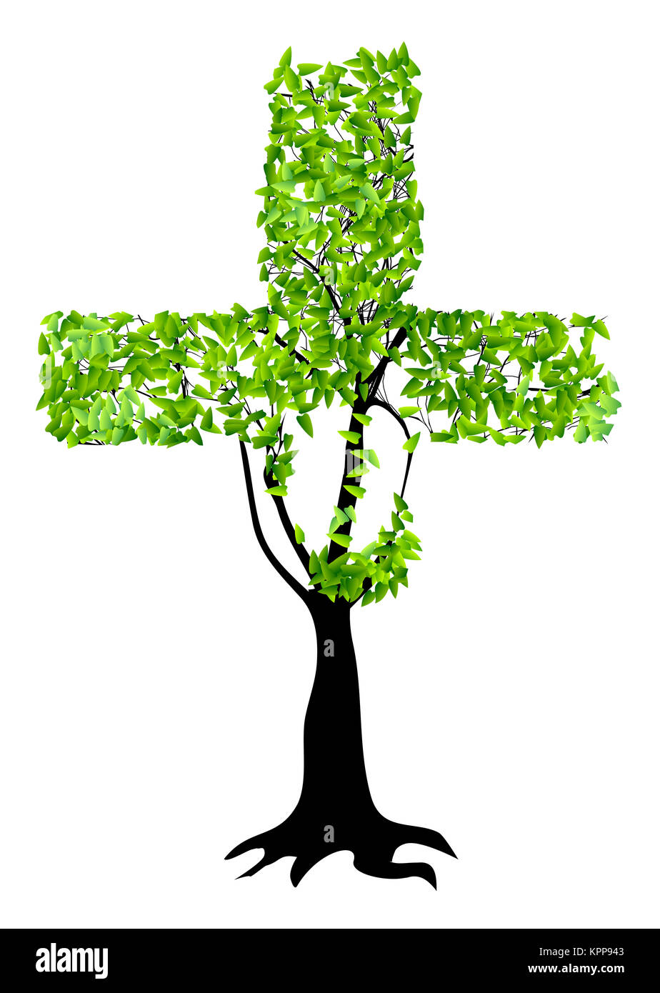 Una croce cristiana come albero Foto Stock