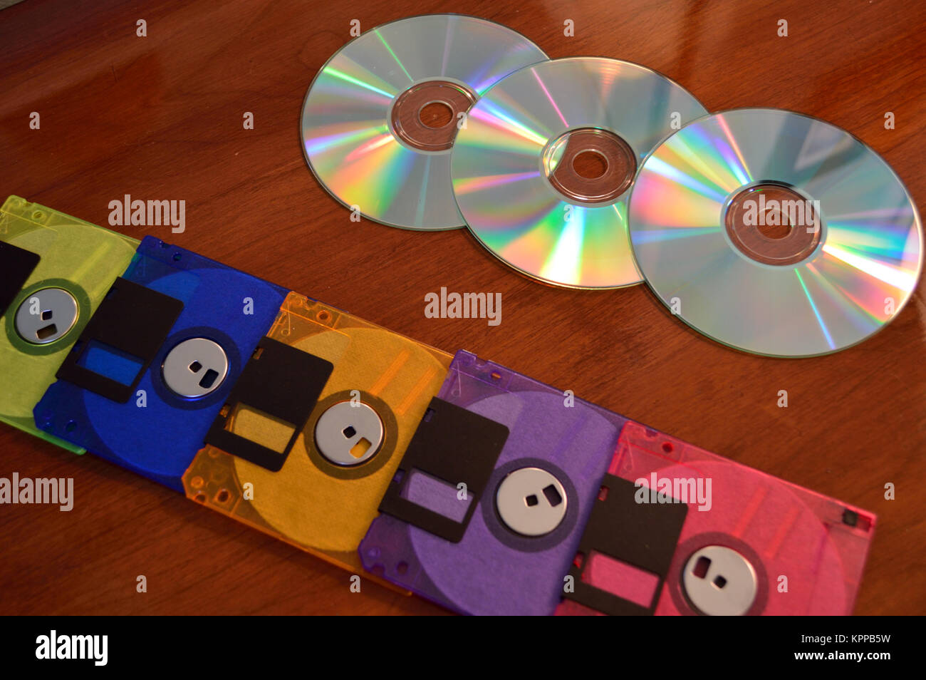 I dischi floppy e i CD Foto Stock