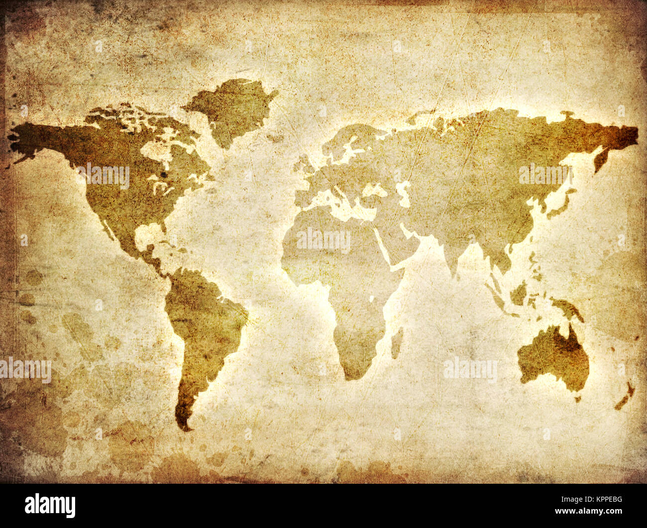 Mappa del Mondo illustrazioni 2D. Computer Design. Foto Stock