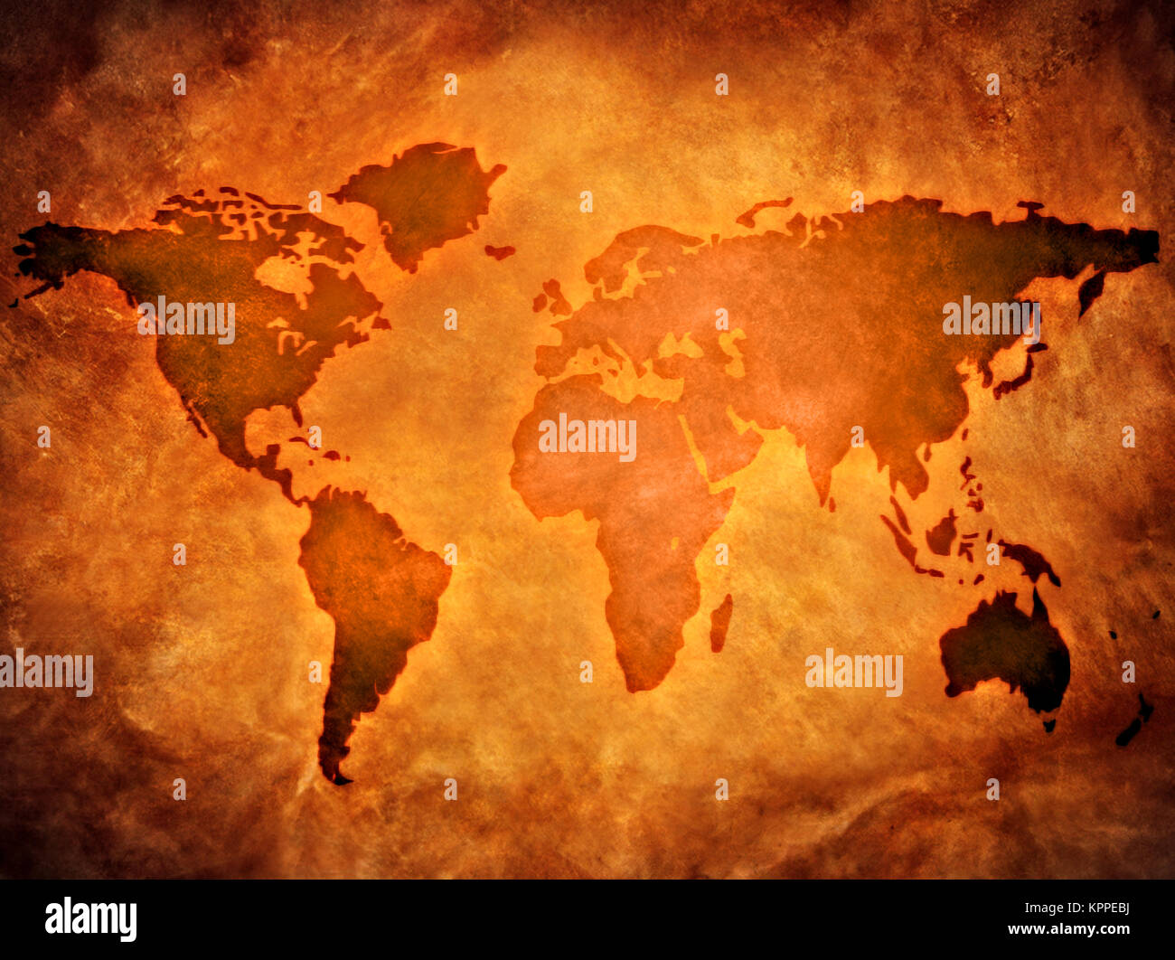 Mappa del Mondo illustrazioni 2D. Computer Design. Foto Stock