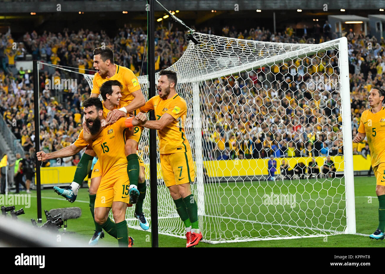 L Australia ha sconfitto Honduras 3-1 per vincere la Coppa del Mondo di spareggio intercontinentale e di qualificarsi per la fase finale della Coppa del Mondo in Russia 2018 dotate di: Mile Jedinak dove: Sydney, Australia quando: 15 Nov 2017 Credit: WENN.com Foto Stock