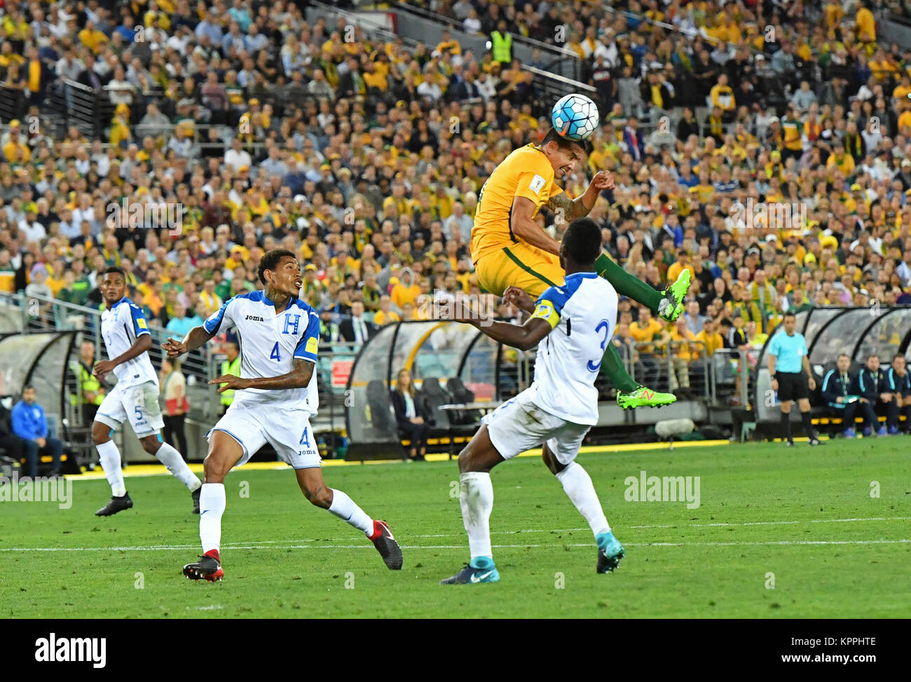 L Australia ha sconfitto Honduras 3-1 per vincere la Coppa del Mondo di spareggio intercontinentale e di qualificarsi per la fase finale della Coppa del Mondo in Russia 2018 dotate di: Tim Cahill dove: Sydney, Australia quando: 15 Nov 2017 Credit: WENN.com Foto Stock