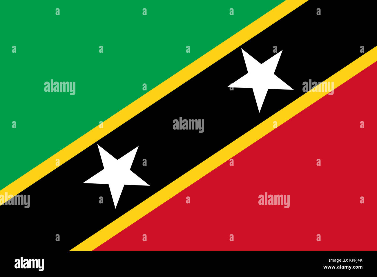 Bandiera nazionale di Saint Kitts e Nevis Foto Stock
