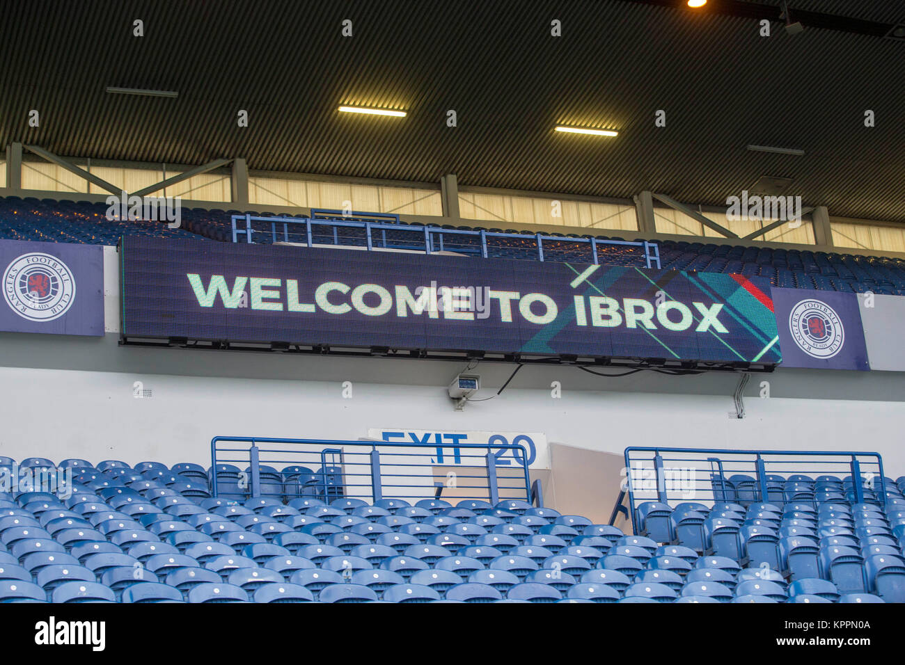 Massa GV durante la Ladbrokes Premiership scozzese corrispondono al Ibrox Stadium, Glasgow Foto Stock