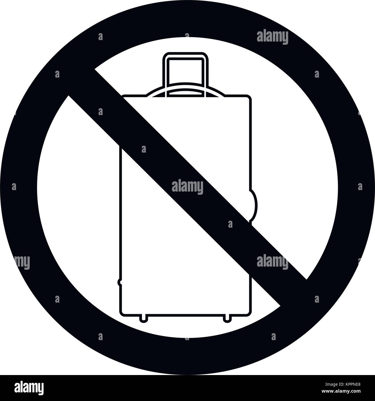 Divieto bagaglio e bagaglio. Sacchetto di divieto di trasportare banner per aereo, illustrazione vettoriale Illustrazione Vettoriale