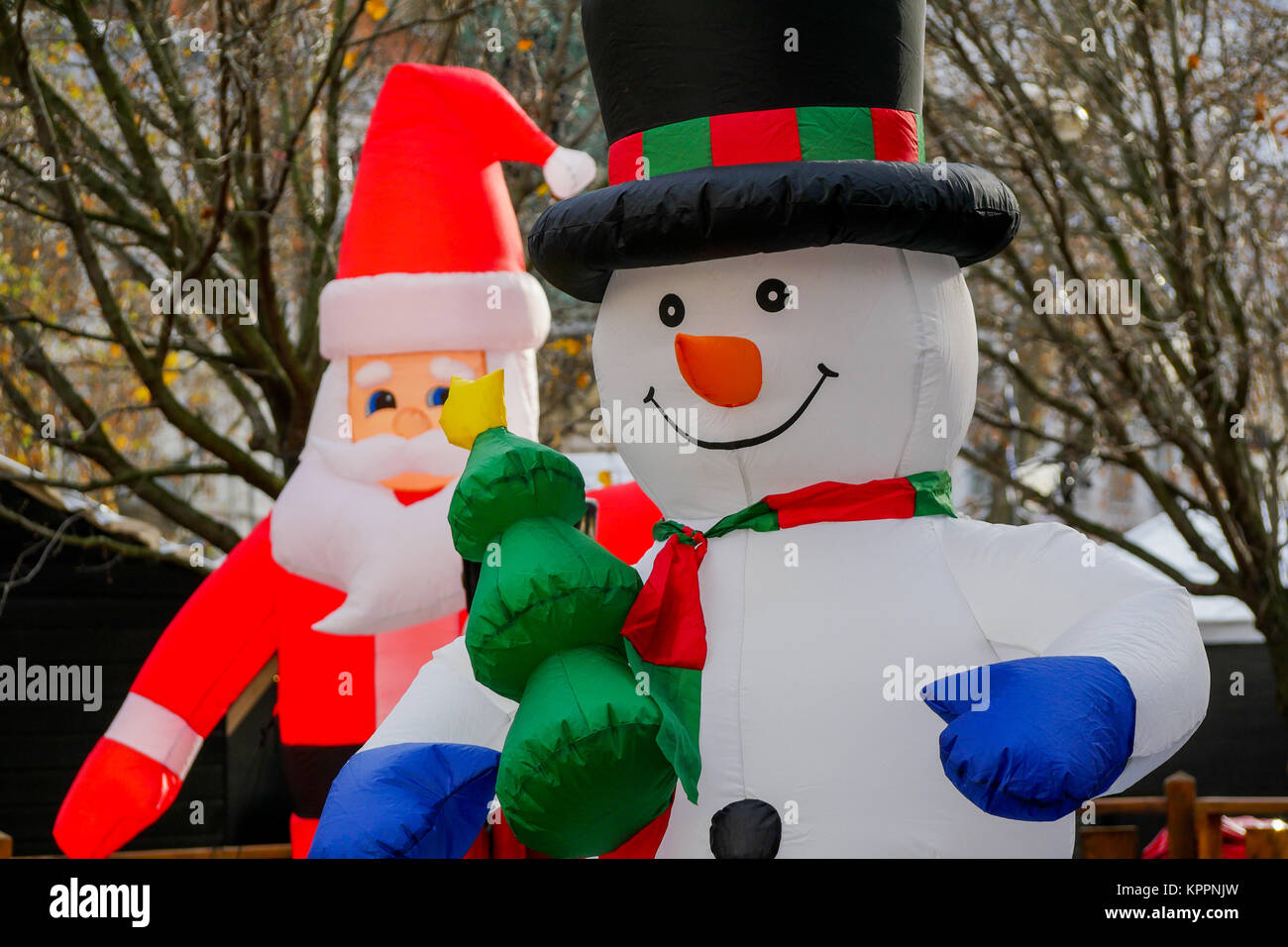 Le decorazioni di Natale in Piazza Carnot, Lione, Francia Foto Stock