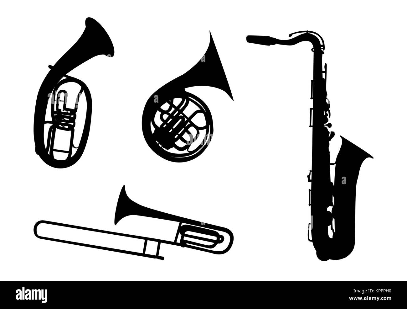 Adesivo sulla vettura: Silhouette di strumenti musicali per persone wi Illustrazione Vettoriale