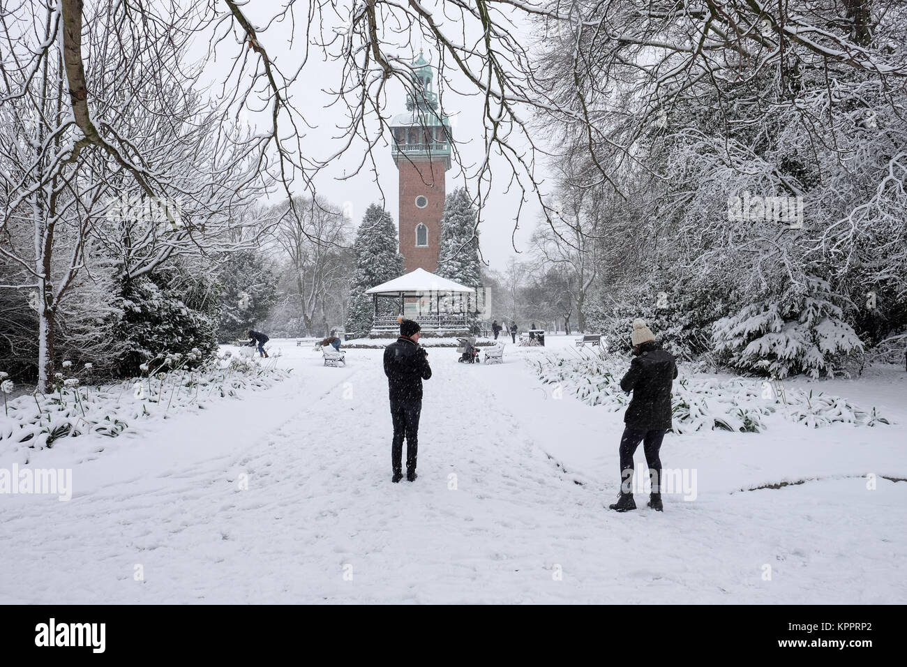 Inverno in queens park loughborough leicestershire Foto Stock