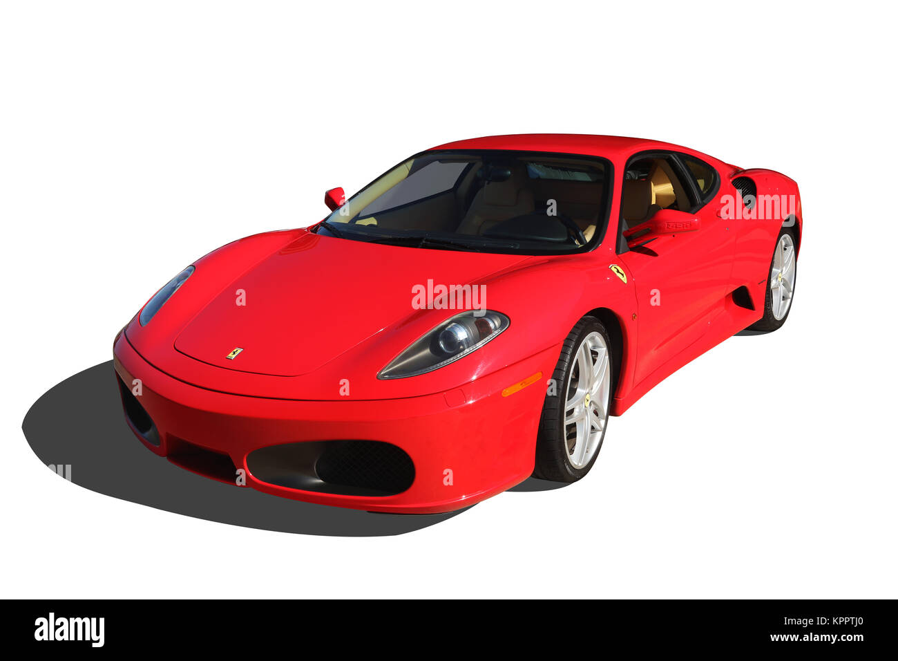 Auto- Ferrari F430. Rosso. Austin auto di atterraggio e caffè Cruise-In. Springboro, Dayton, Ohio, Stati Uniti d'America. Foto Stock