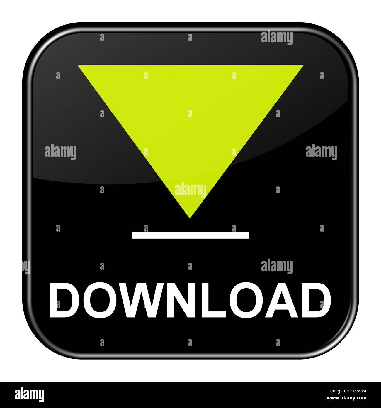 Schwarzer isolierter pulsante Simbolo mit zeigt Download Foto Stock
