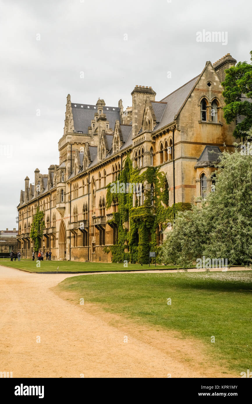 Il Prato Costruzione presso Christ Church College, guardando da ampio a piedi di Oxford, Oxfordshire, Inghilterra Foto Stock
