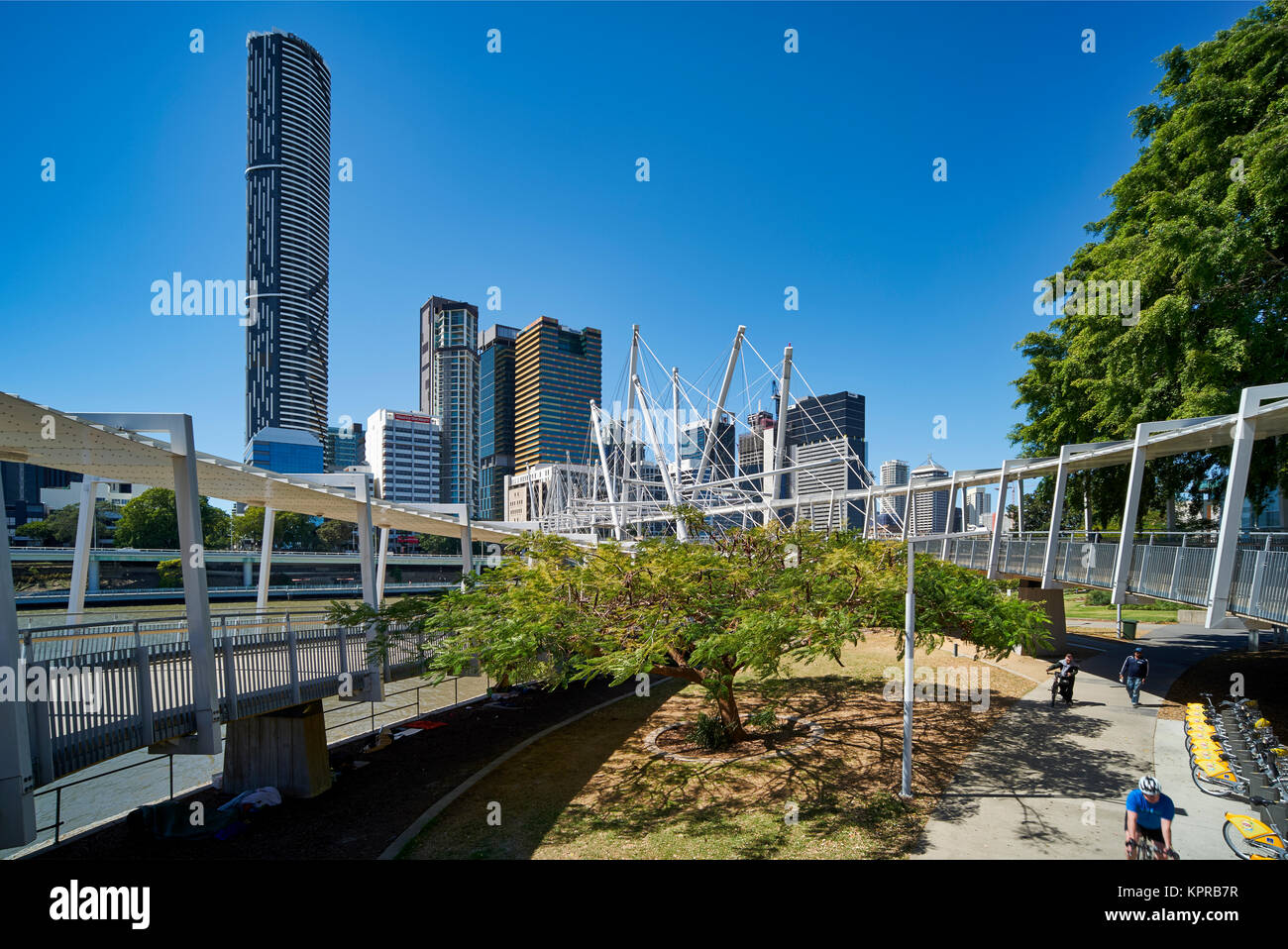 Edifici residenziali a riverfront a Brisbane, Queensland, Australia Foto Stock