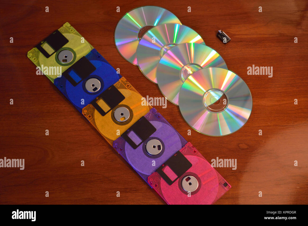 Dischi floppy, CD e unità flash Foto Stock