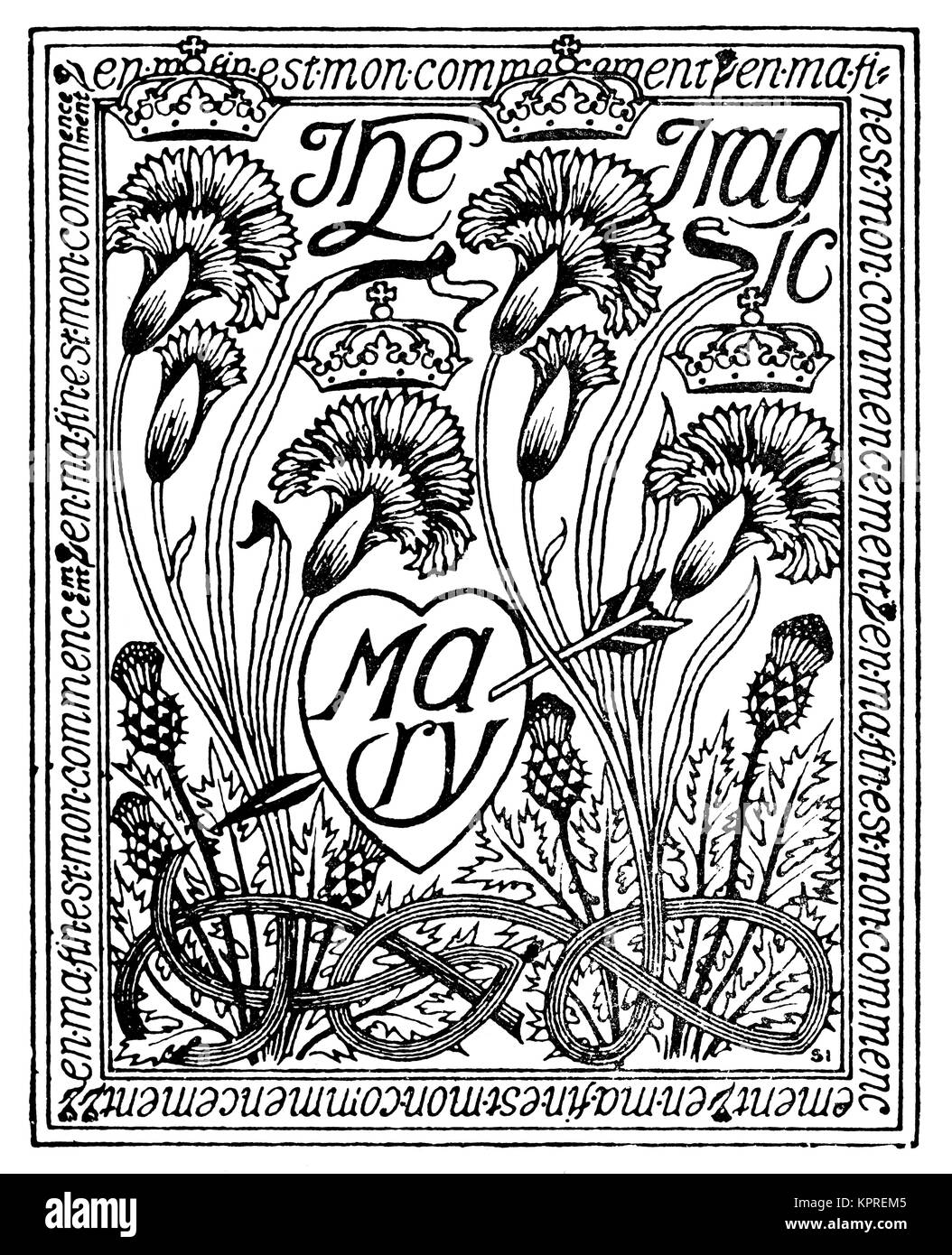 Il Tragico Maria, 1894 prenota cover design da artista Selwyn immagine dal volume 4 della rivista di studio Foto Stock