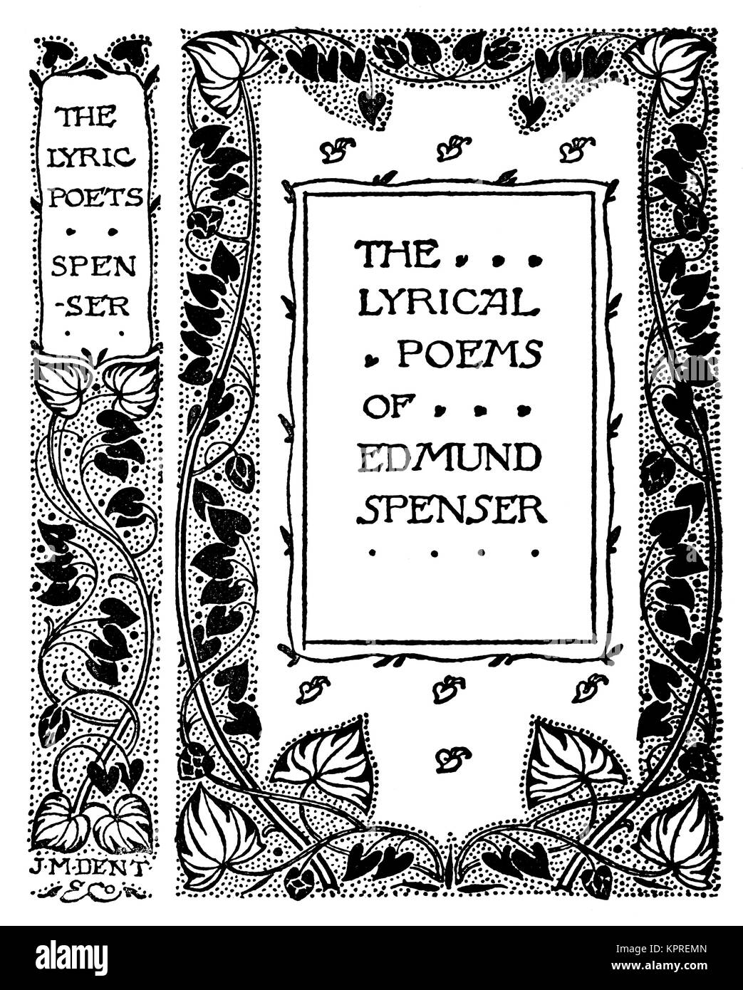 Le Rime di Edmund Spenser, 1894 prenota copertina disegnata da Granville è sceso dallo Studio Magazine Foto Stock