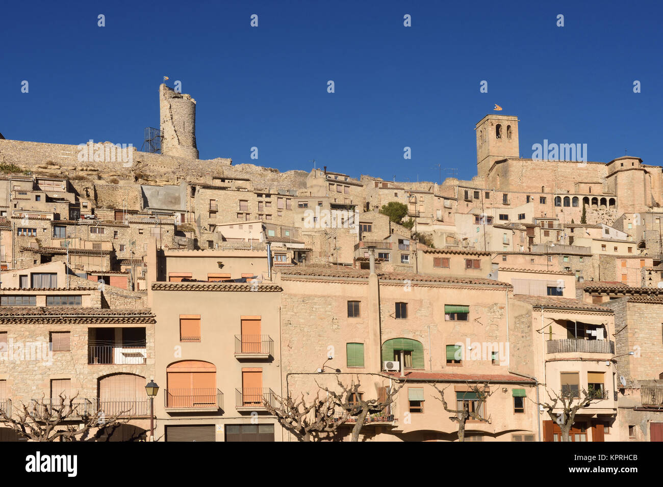La città medievale di Guimera nella provincia di Lleida, Catalogna, Spagna Foto Stock