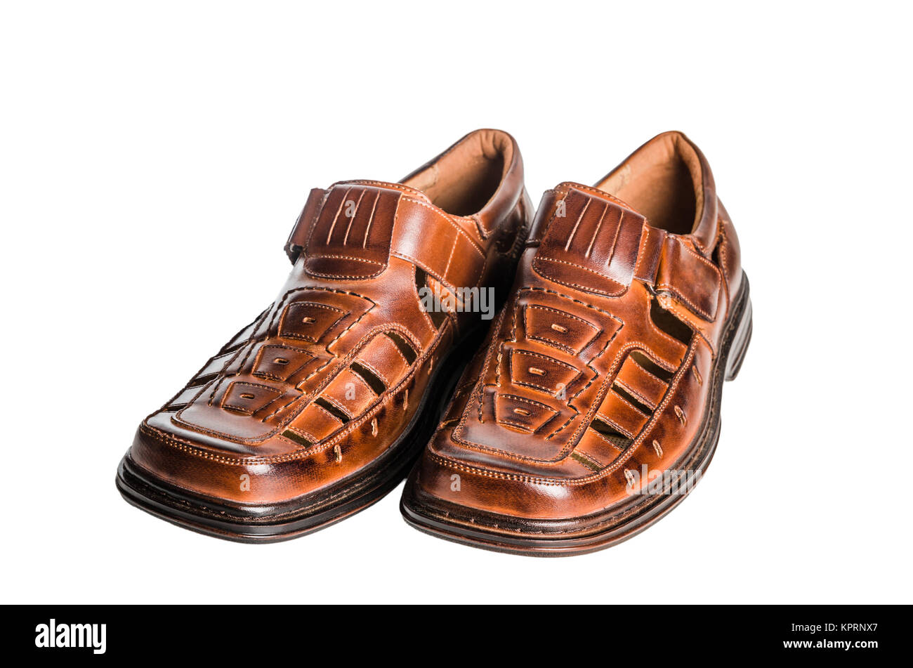 Gli uomini di cuoio&#39 s scarpe estive Foto Stock
