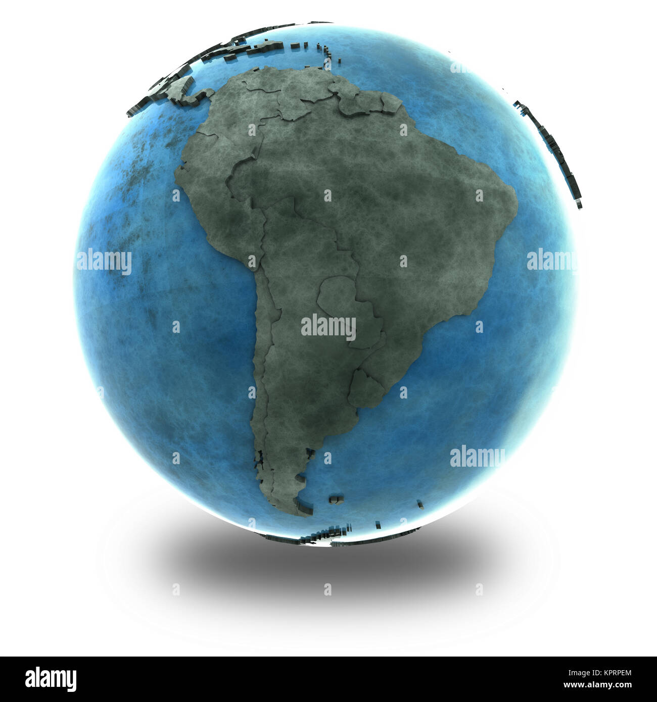 Sud America sul marmo del pianeta terra Foto Stock