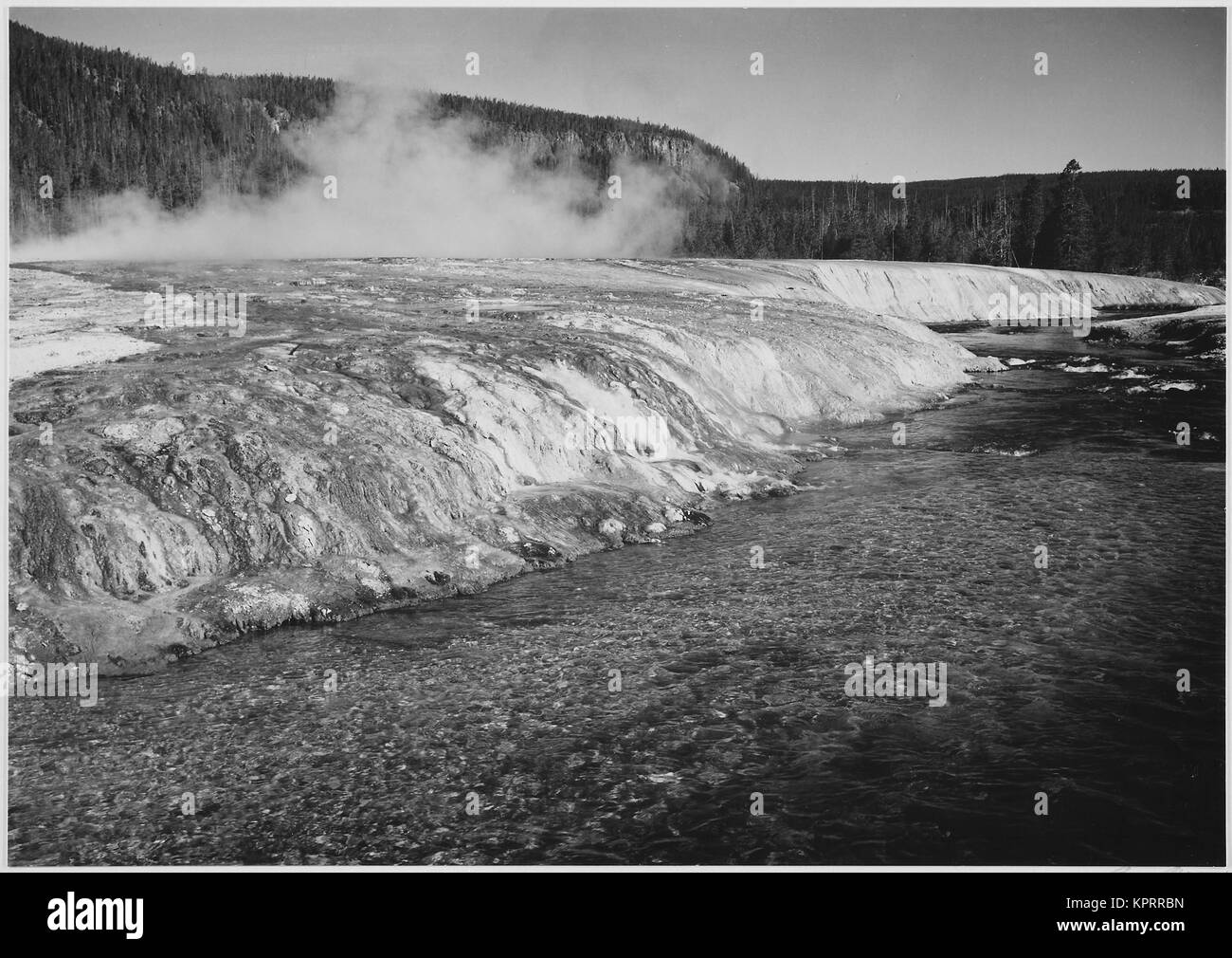 Firehole fiume Yellowstone National Park in Wyoming, geologia, geologici Foto Stock
