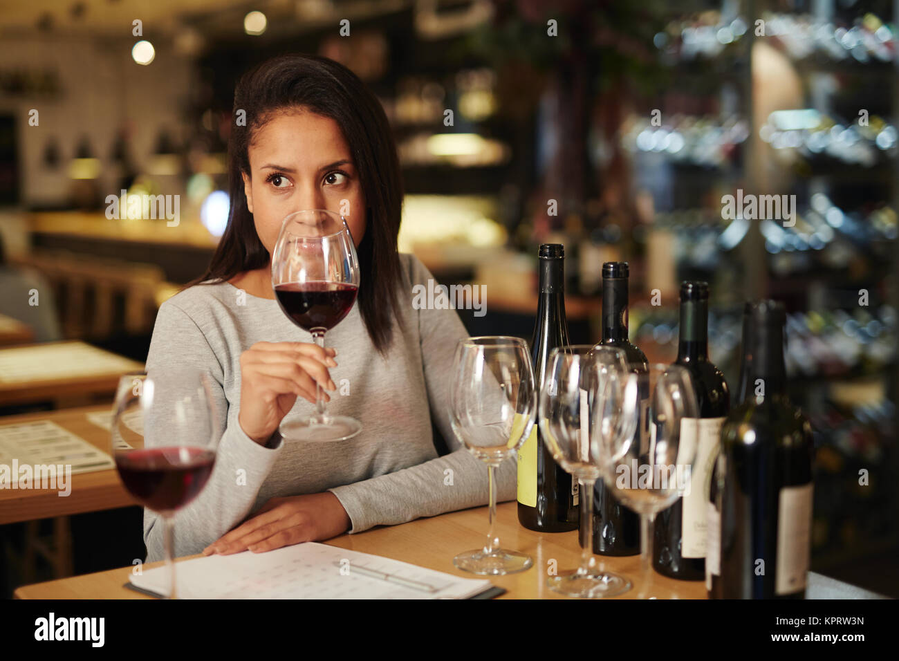 Odore del vino Foto Stock