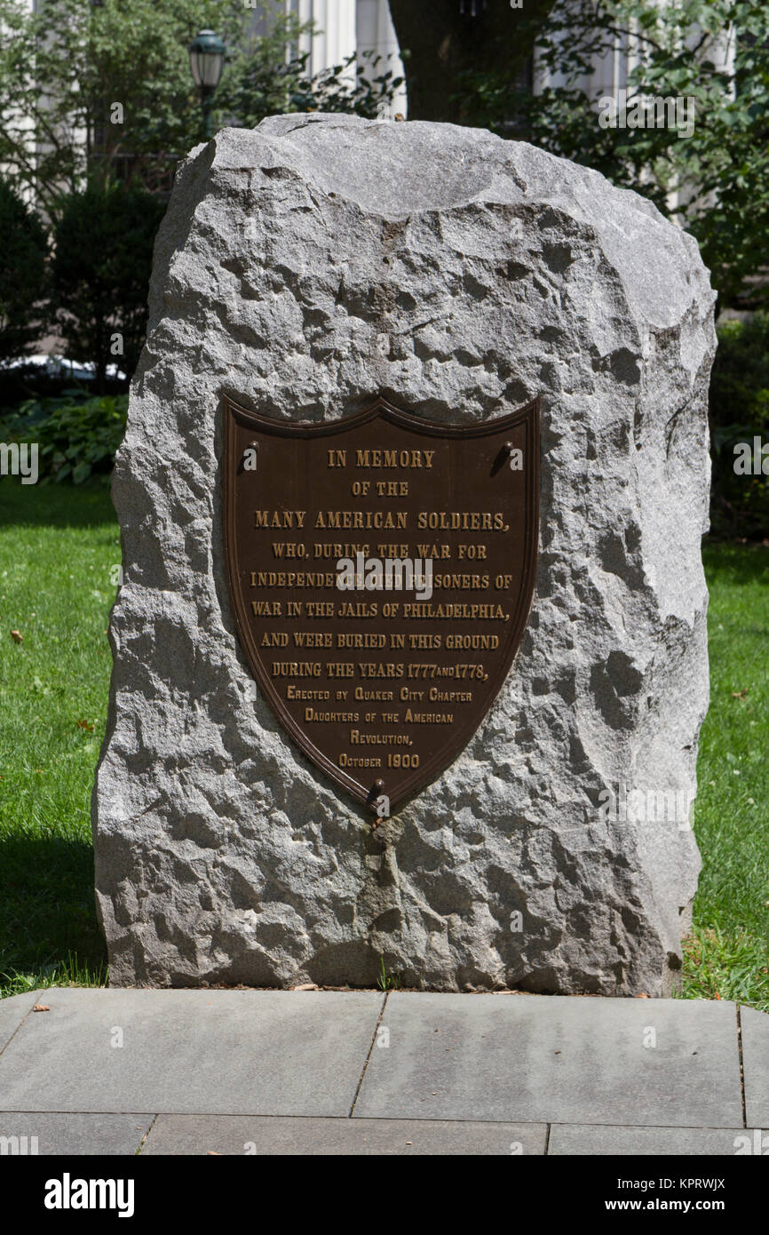 La guerra per l indipendenza memorial dalle Figlie della Rivoluzione americana Washington Square, Philadelphia, Pennsylvania, Stati Uniti. Foto Stock