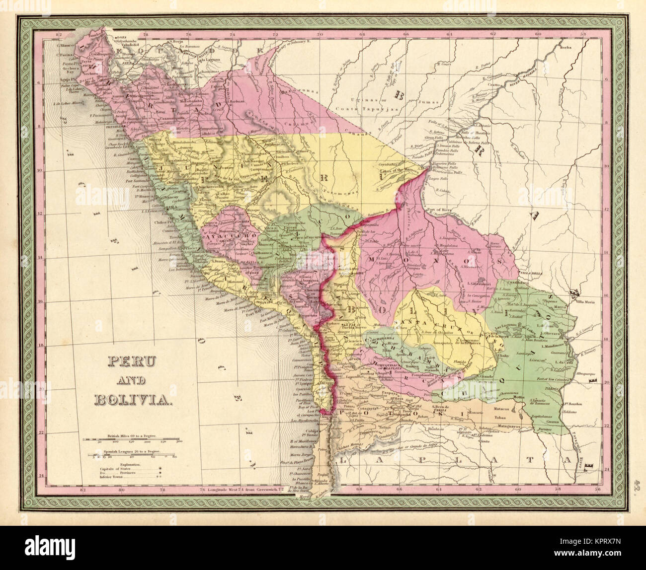 Perù e Bolivia - 1849 Foto Stock