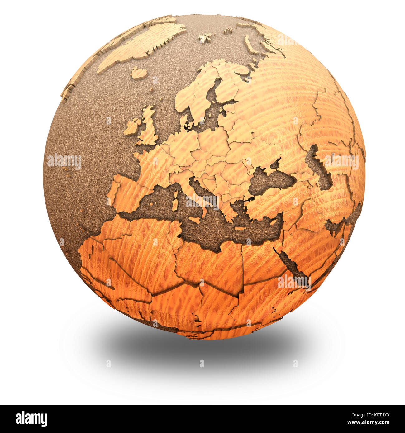 Europa in legno sul pianeta terra Foto Stock