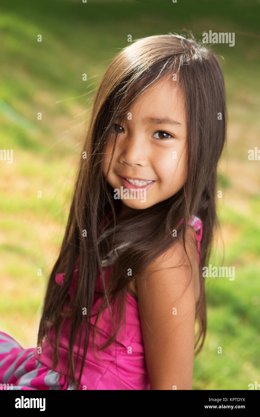 Carino Asian bambina. Foto Stock
