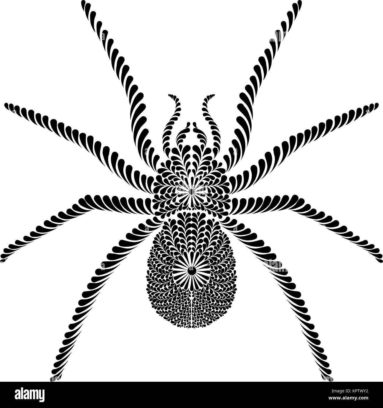 Elegante Spider Tattoo Illustrazione Vettoriale