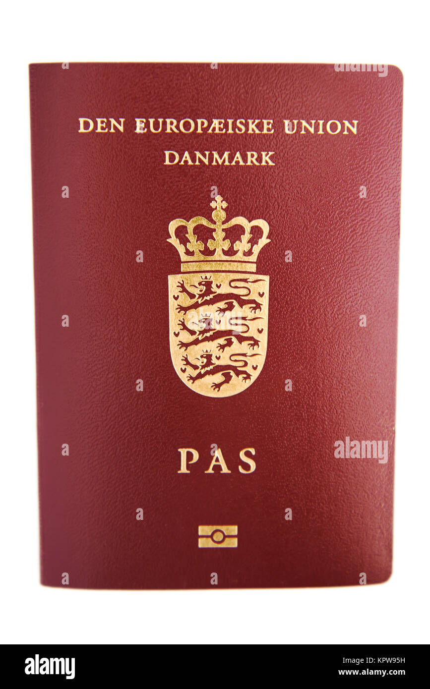 Passaporto danese Foto Stock