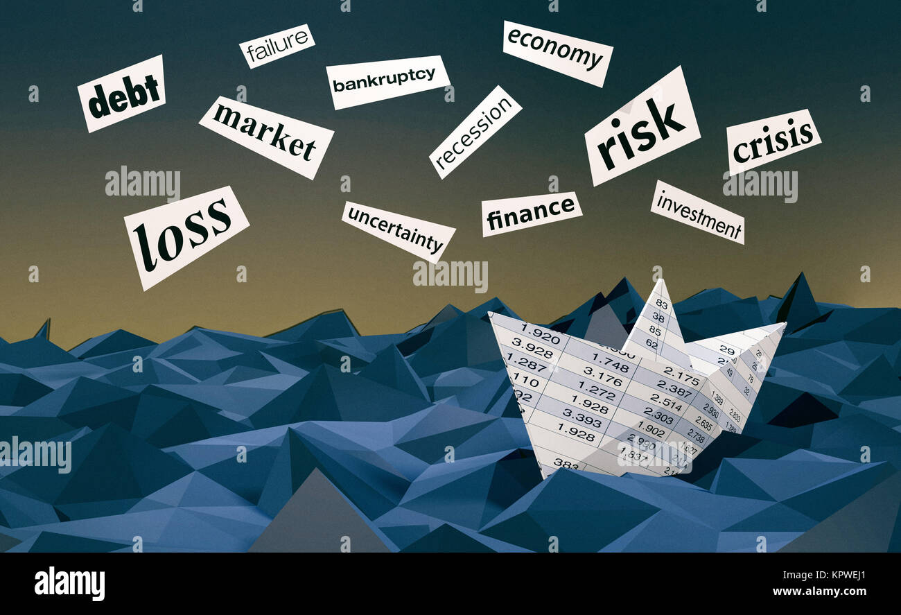 Concetto di crisi finanziaria Foto Stock